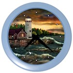 David s Lighthouse by Ave Hurley - Color Wall Clock