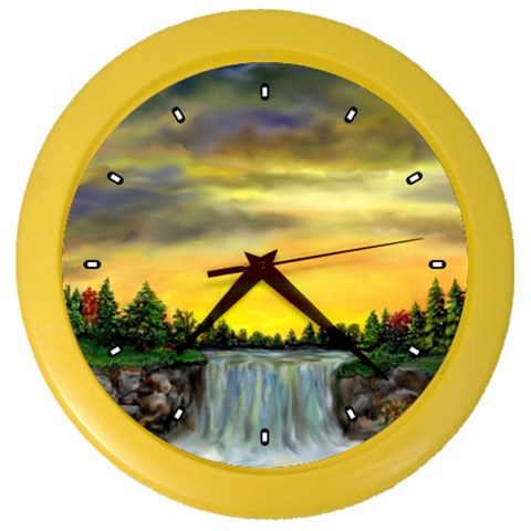 Edwina s Waterfalls   By Ave Hurley Color Wall Clock from ArtsNow.com Front