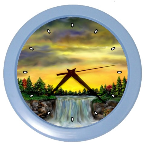 Edwina s Waterfalls   By Ave Hurley Color Wall Clock from ArtsNow.com Front