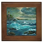 Hobson s Lighthouse by Ave Hurley - Framed Tile