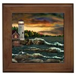 David s Lighthouse by Ave Hurley - Framed Tile