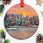 Jane s Winter Sunset by Ave Hurley - Ornament (Round)