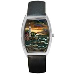 David Bowman Lighthouse Barrel Style Metal Watch