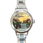 Brenton s Waterfall -  Ave Hurley  Round Italian Charm Watch