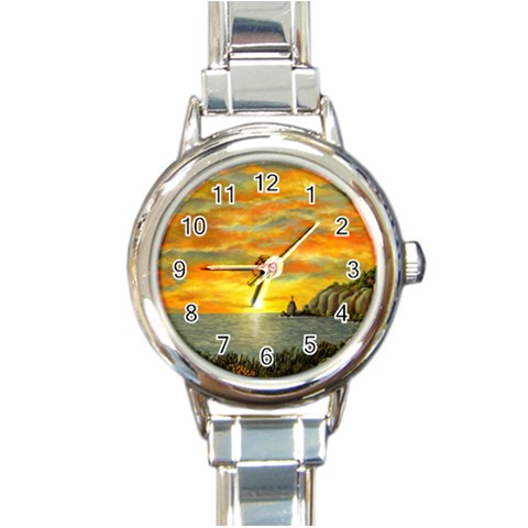 Sunset Of Hope  Round Italian Charm Watch from ArtsNow.com Front