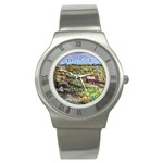 Tenant House in Summer by Ave Hurley - Stainless Steel Watch