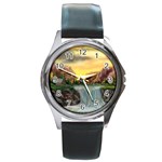 Brenton s Waterfall -  Ave Hurley  Round Metal Watch