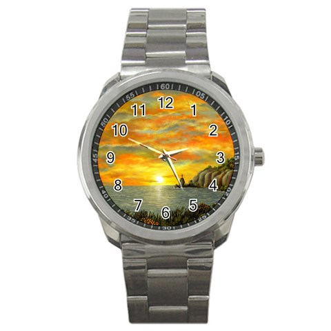 Sunset Of Hope  Sport Metal Watch from ArtsNow.com Front