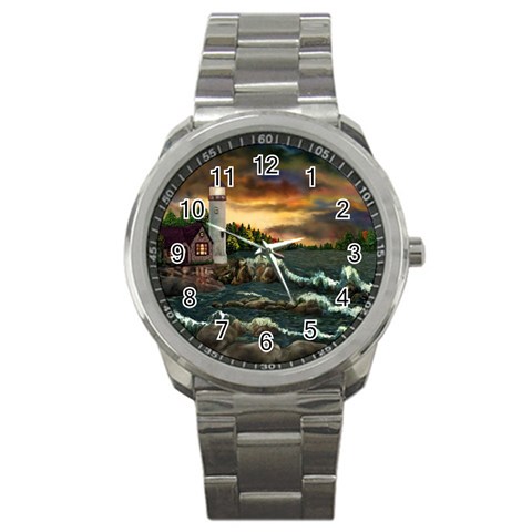 David Bowman Lighthouse Sport Metal Watch from ArtsNow.com Front