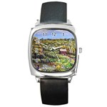 Tenant House in Summer by Ave Hurley - Square Metal Watch