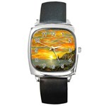 Sunset Of Hope  Square Metal Watch