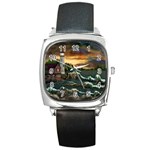 David Bowman Lighthouse Square Metal Watch