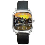 Cabin In The Woods 207kb  Aceo Square Metal Watch