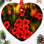 Poppies 3 -  Ave Hurley -  Ornament (Heart)