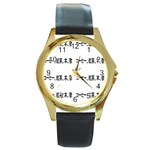 Coffeeteabooksong Round Gold Metal Watch