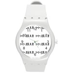 Coffeeteabooksong Round Plastic Sport Watch Medium