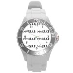 Coffeeteabooksong Round Plastic Sport Watch Large