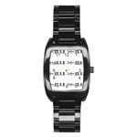 Coffeeteabooksong Men s Stainless Steel Barrel Analog Watch