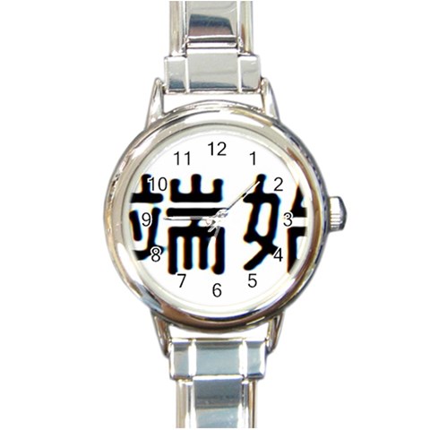 What Ends Begins Round Italian Charm Watch from ArtsNow.com Front