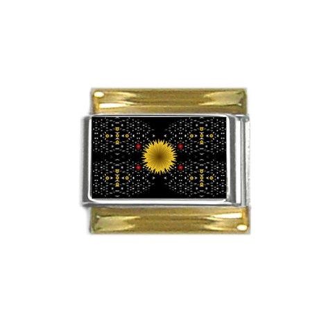 Simple Nature Gold Trim Italian Charm (9mm) from ArtsNow.com Front