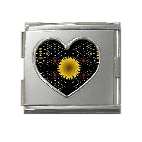 Simple Nature Mega Link Heart Italian Charm (18mm) from ArtsNow.com Front