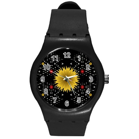 Simple Nature Round Plastic Sport Watch Medium from ArtsNow.com Front