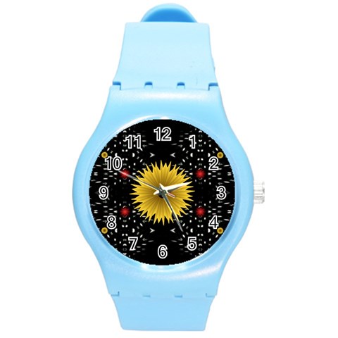 Simple Nature Round Plastic Sport Watch Medium from ArtsNow.com Front