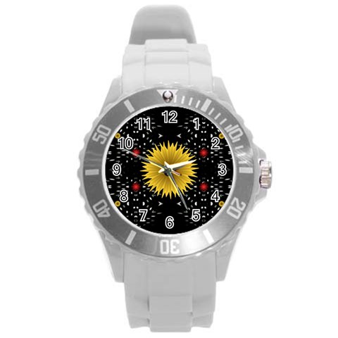 Simple Nature Round Plastic Sport Watch Large from ArtsNow.com Front