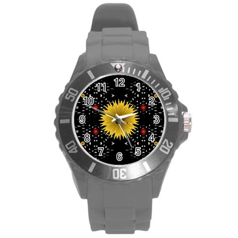 Simple Nature Round Plastic Sport Watch Large from ArtsNow.com Front