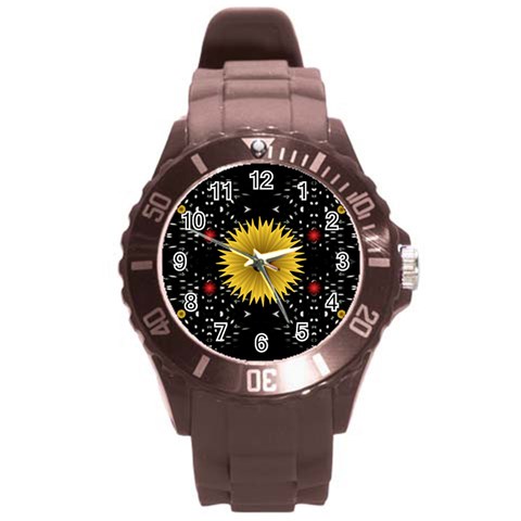 Simple Nature Round Plastic Sport Watch Large from ArtsNow.com Front