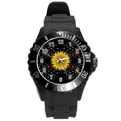 Simple Nature Round Plastic Sport Watch Large from ArtsNow.com Front