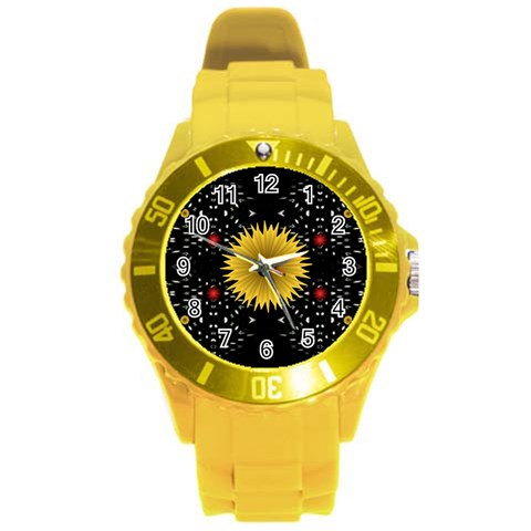 Simple Nature Round Plastic Sport Watch Large from ArtsNow.com Front