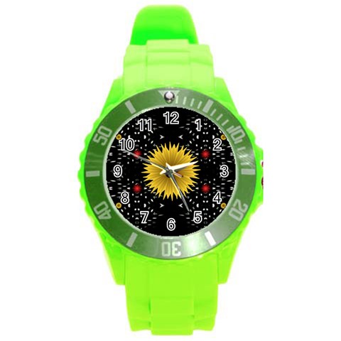 Simple Nature Round Plastic Sport Watch Large from ArtsNow.com Front