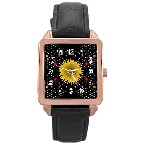 Simple Nature Rose Gold Leather Watch  from ArtsNow.com Front