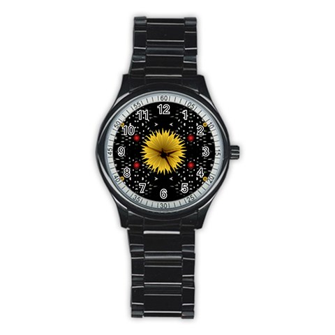 Simple Nature Men s Stainless Steel Round Dial Analog Watch from ArtsNow.com Front