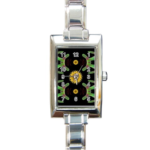 Dandelion Love Rectangular Italian Charm Watch from ArtsNow.com Front