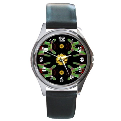 Dandelion Love Round Metal Watch from ArtsNow.com Front
