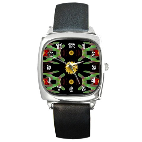 Dandelion Love Square Metal Watch from ArtsNow.com Front