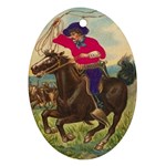 Cowboy on Horse Ornament (Oval)
