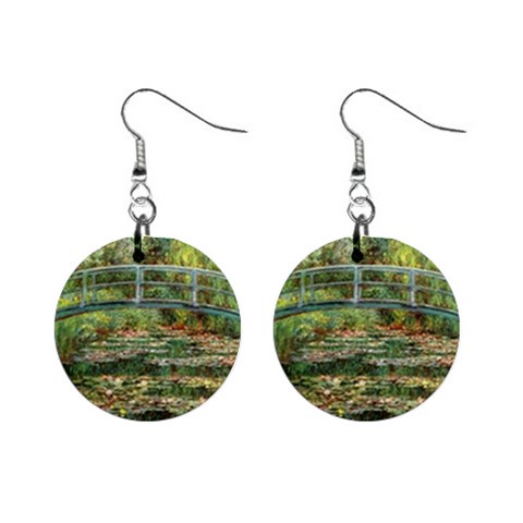 Le Pont Japonais a Giverny Monet 1  Button Earrings from ArtsNow.com Front