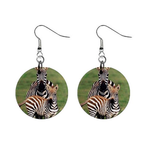 Zebra 1  Button Earrings from ArtsNow.com Front