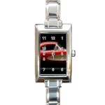 red corvette Rectangular Italian Charm Watch