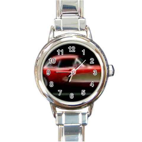 red corvette Round Italian Charm Watch from ArtsNow.com Front