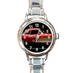 red corvette Round Italian Charm Watch