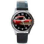 red corvette Round Metal Watch