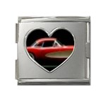 red corvette Mega Link Heart Italian Charm (18mm)