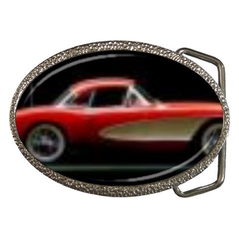 red corvette Belt Buckle from ArtsNow.com Front
