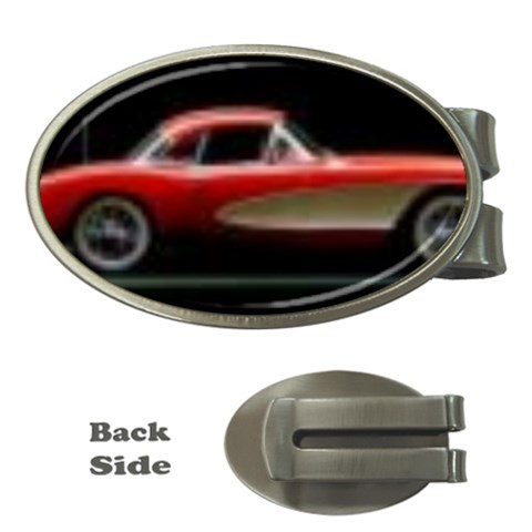 red corvette Money Clip (Oval) from ArtsNow.com Front