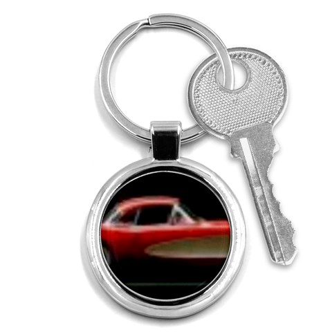 red corvette Key Chain (Round) from ArtsNow.com Front
