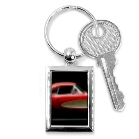 red corvette Key Chain (Rectangle) from ArtsNow.com Front